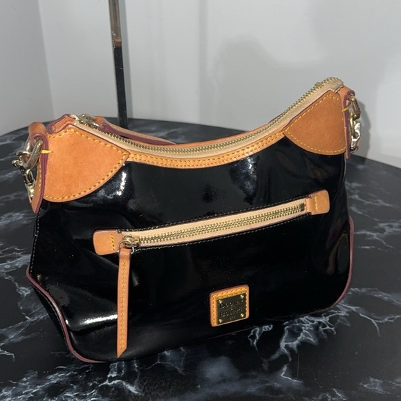 DOONEY & BOURKE Patent Small Hobo Black Shiny Patent Leather AUTHENTIC - Picture 6 of 13